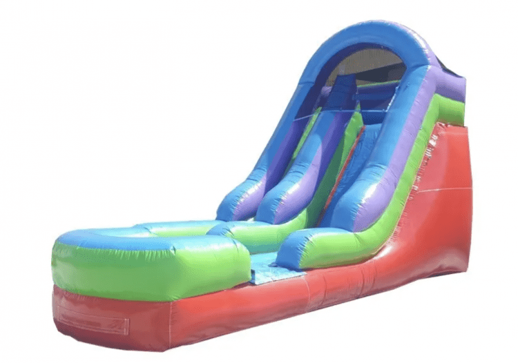 15 ft Rainbow Inflatable Water Slide with Splash Pad